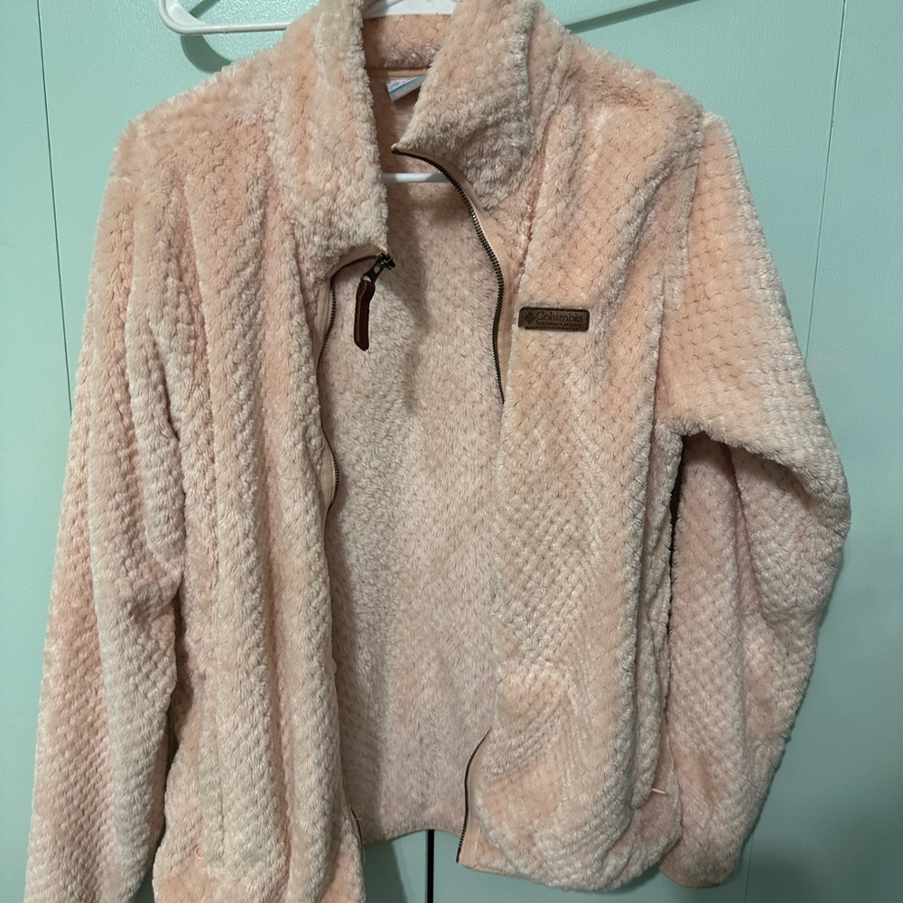 Columbia Cream Teddy Jacket Cozy Fleece Pullover